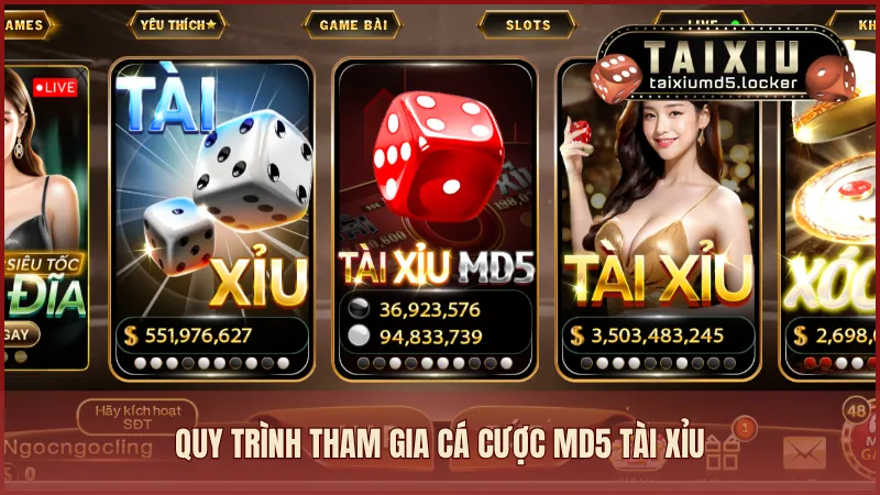 Quy trình tham gia cá cược MD5 Tài Xỉu tại cổng game uy tín