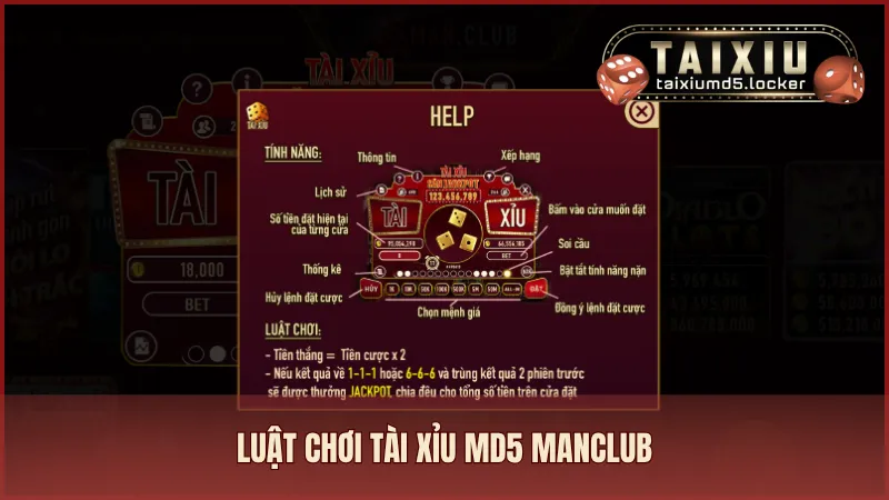 Luật chơi Tài Xỉu MD5 MANCLUB được trình bày rõ ràng