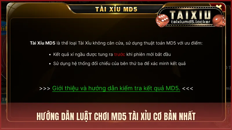Hướng dẫn luật chơi MD5 Tài Xỉu cơ bản nhất cho người mới